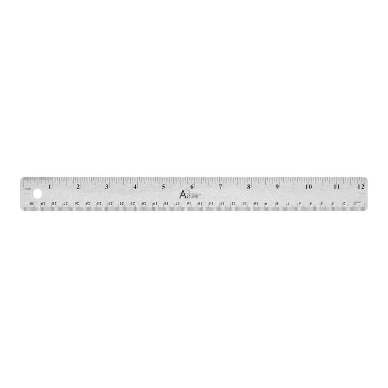 Acurit Stainless Steel 12 Inch Ruler Cork Back Measuring Ruler, Used for Drafting, Measuring, Drawing, Art - Image 1